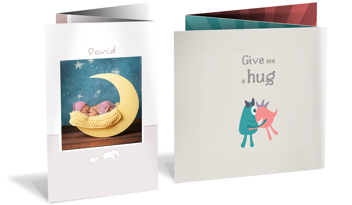 Double folded card formats