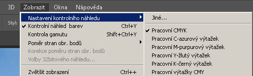 Nastavit ICC profil pro kontrolní náhled ve Photoshopu